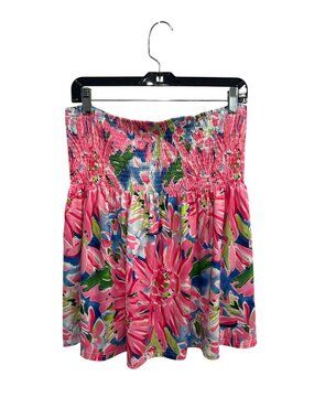 Abstract Floral Convertible Tube Top Strapless XXL Mini Skirt Boho Retro Flirty